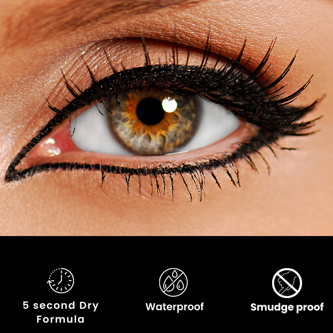Ultra Thin Smudge Proof Eyeliner Pen with One Stroke Application Formula, Black