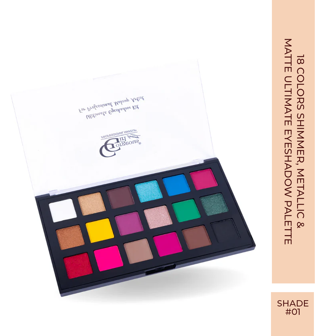 18 Colors Shimmer, Metallic & Matte Ultimate Eyeshadow Palette